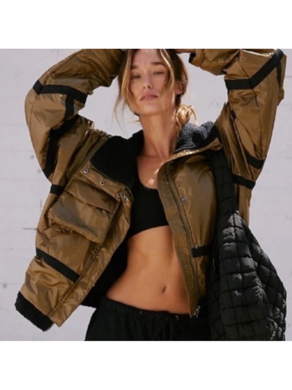 FP Movement Vagabond Fleece Oversized Bomber Jacket. Medium